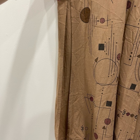 Eten Printed Tunic High Side-Slit Tunic Shirt Dress Lagenlook XXL Tan Longline - Picture 5 of 6